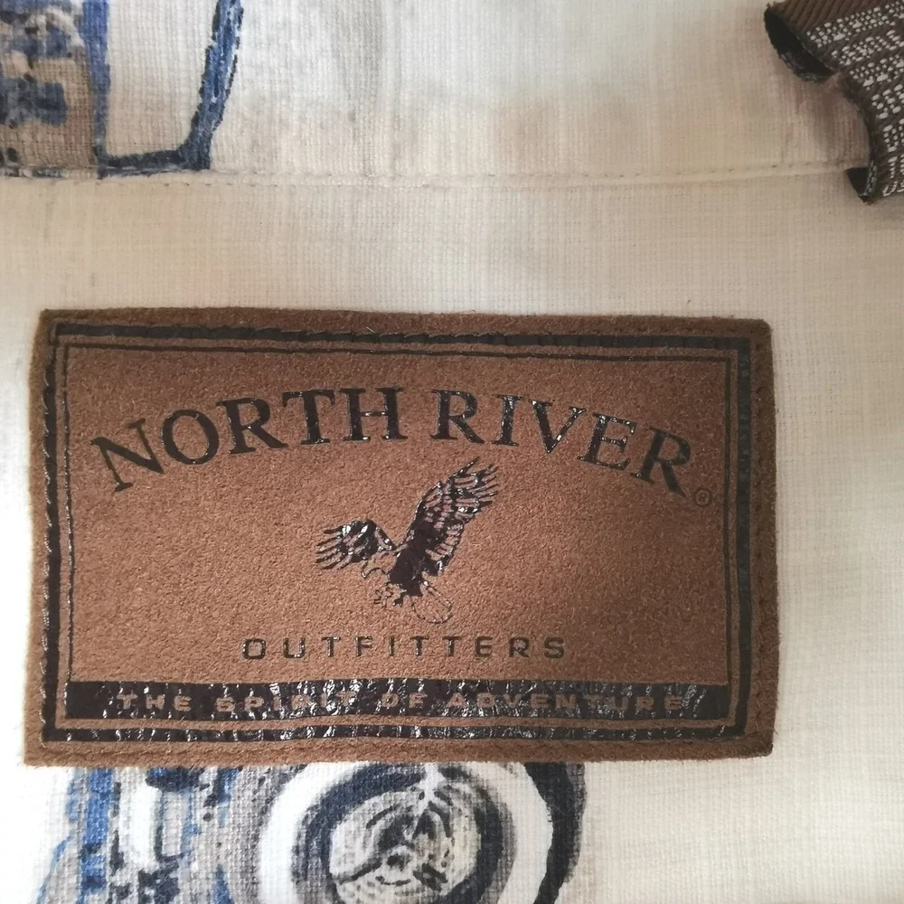 North River Outfitters Short Sleeve Shirt Men Cars Print XXL PIT TO‎ PIT 27 IN